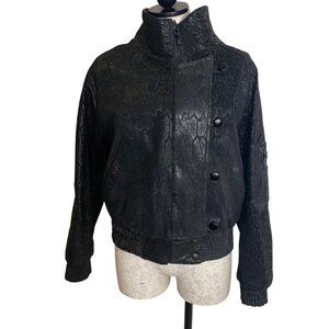 Carol Little Saint Tropez West Vintage Womens Jacket Size Medium Black Leather